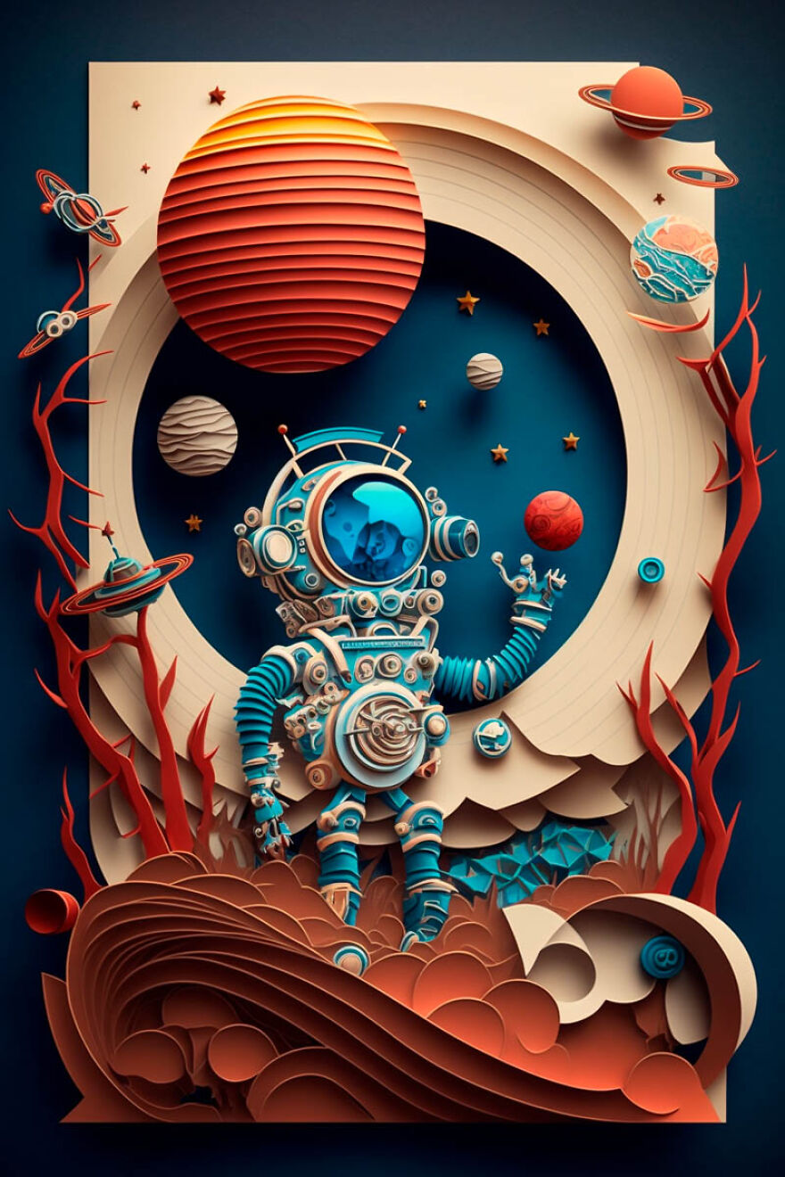 He Hecho Estos Paper Arts Con Midjourney Y Photoshop