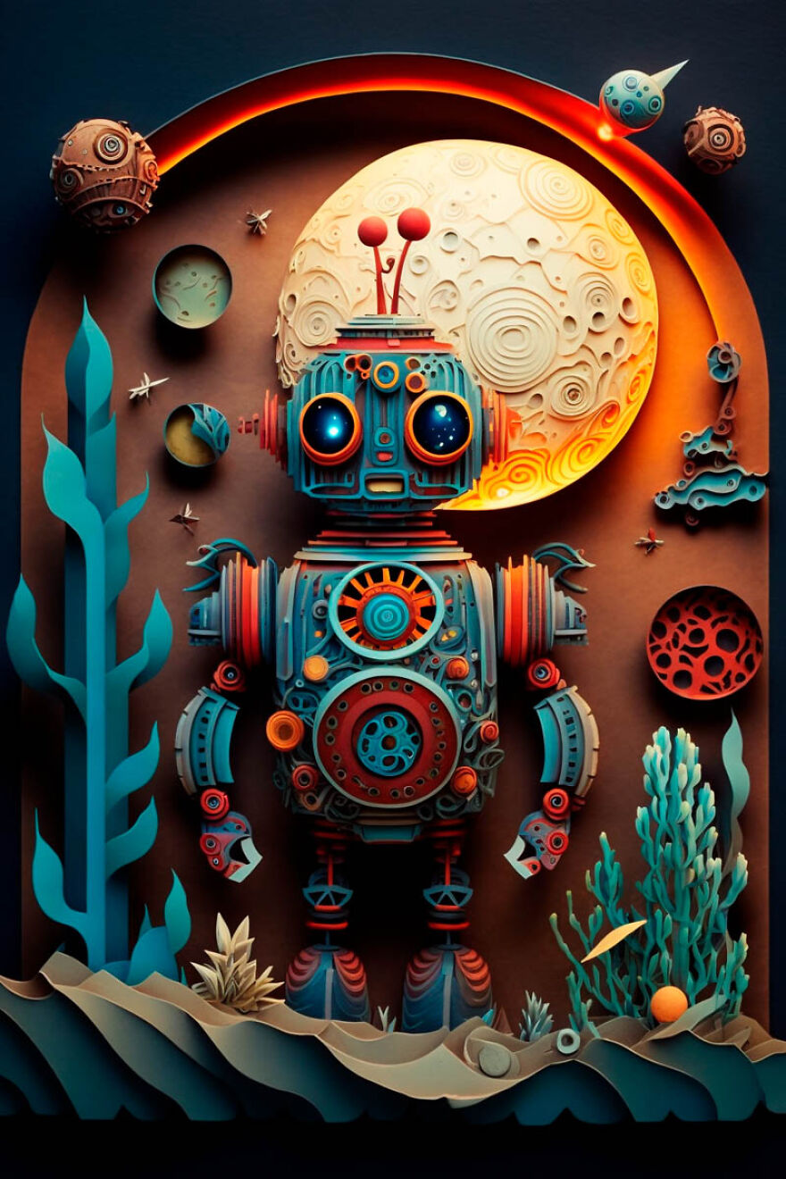 He Hecho Estos Paper Arts Con Midjourney Y Photoshop