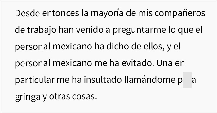 Unos trabajadores mexicanos asumen err&oacute;neamente que su nueva compa&ntilde;era no entiende espa&ntilde;ol y empiezan a hablar mal de ella