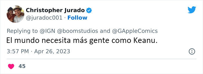 La leyenda de Keanu Reeves sigue creciendo tras un tierno encuentro con un fan de 9 a&ntilde;os