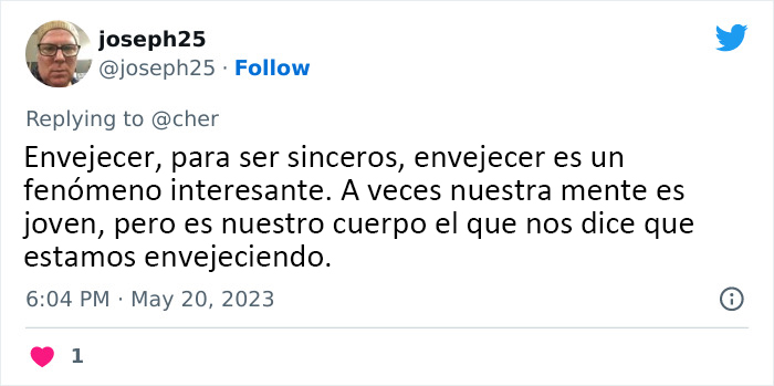 Cher comparte en Twitter una reflexi&oacute;n sobre el envejecimiento el d&iacute;a de su 77 cumplea&ntilde;os