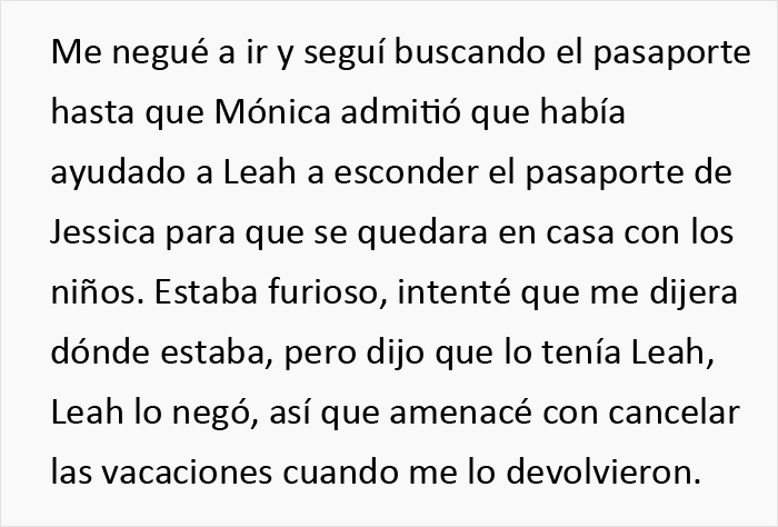 "&iquest;Soy idiota por cancelar las vacaciones al descubrir que mis hijastras ocultaron el pasaporte de mi hija?"