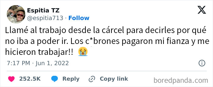 Al menos el trabajo es bueno para algo