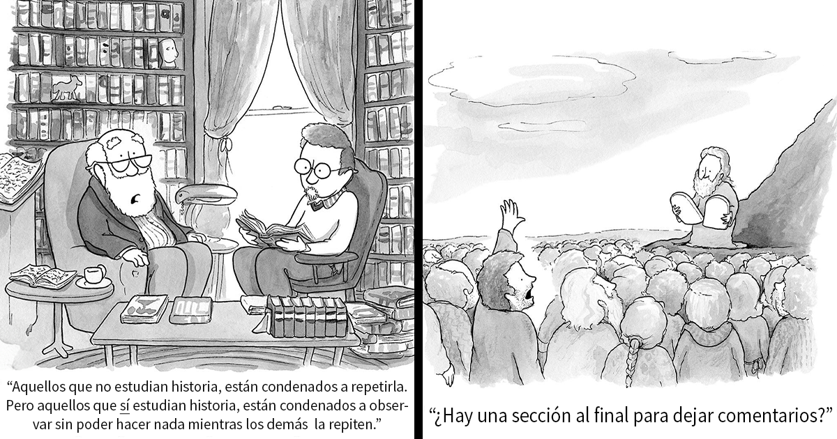 16 Viñetas ingeniosas creadas por Tom Toro, dibujante del New Yorker