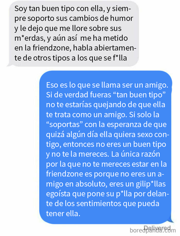 Este tipo que esperaba sexo con una mujer tras consolarla. También conocido como el amigo que hace el mínimo esfuerzo