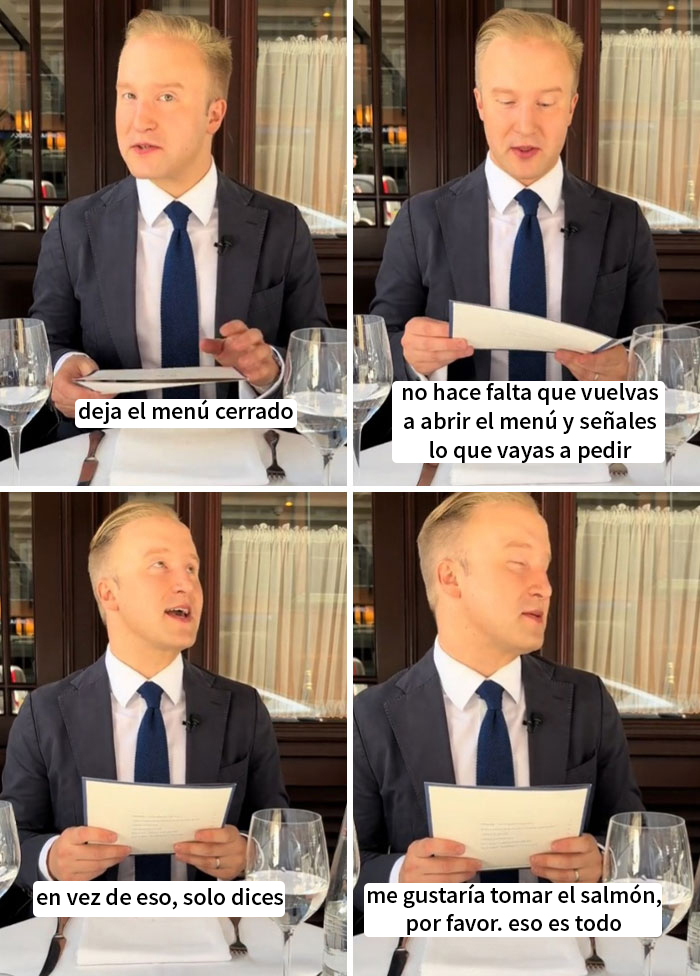 Al pedir en un restaurante