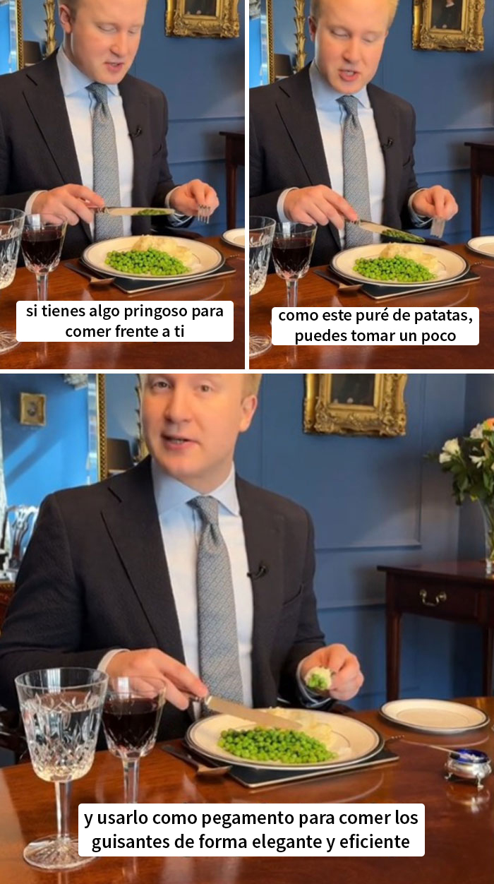 Es más fácil y elegante comer guisantes usando algo como pegamento
