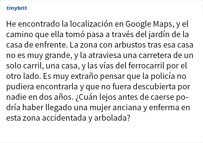 Esta mujer desapareció después de que su marido saliera de casa. 2 años después, Google Maps muestra lo que ocurrió Esta mujer desapareció después de que su marido saliera de casa. 2 años después, Google Maps muestra lo que ocurrió