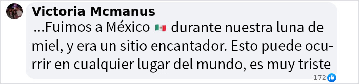 Comentario sobre viaje a México, mencionando un sitio encantador y lamentando eventos tristes ocurridos en un punto turístico. Comentario sobre viaje a México, mencionando un sitio encantador y lamentando eventos tristes ocurridos en un punto turístico.