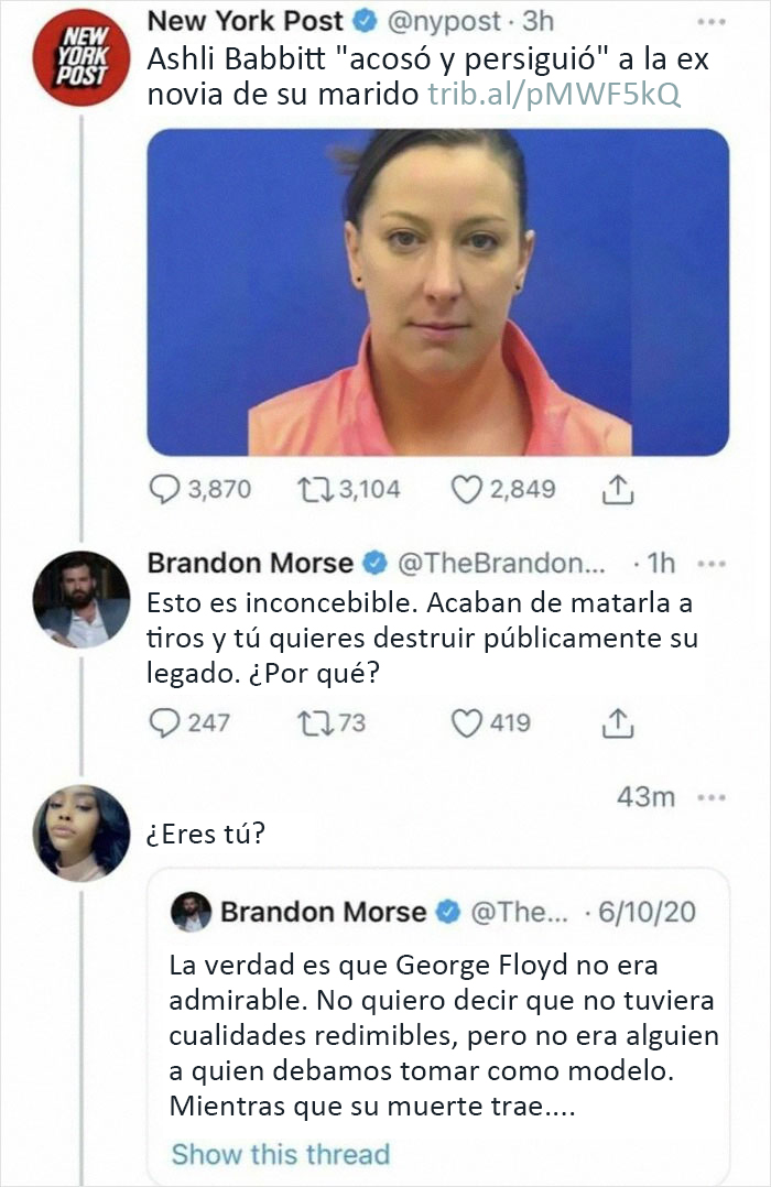 Personas avergonzadas en internet con la réplica «¿Este eres tú?» en una conversación en redes sociales.