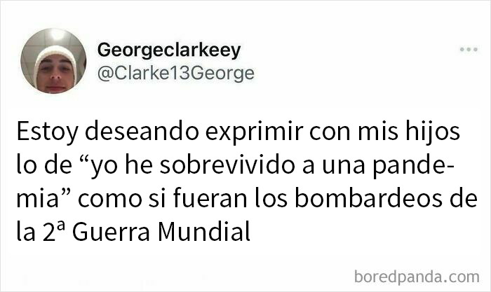 Memes divertidos que muestran humor británico con comentarios sarcásticos sobre la pandemia y la Segunda Guerra Mundial.