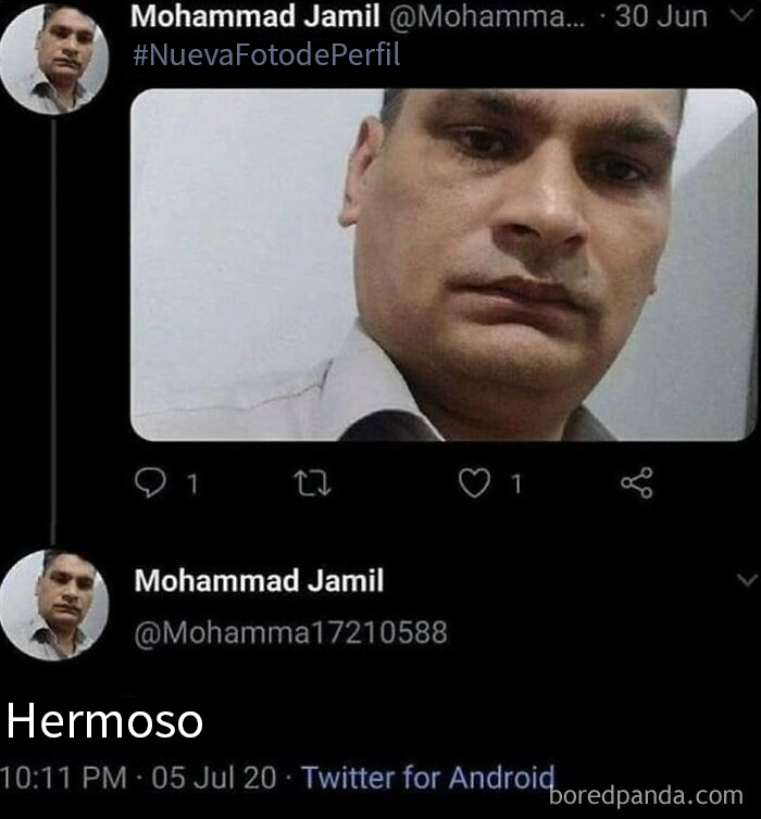 Primer plano de hombre en tuit, comentario irónico destaca más que la publicación original.