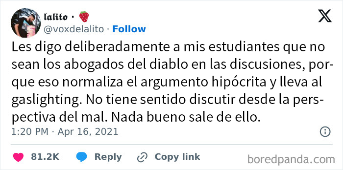 Opiniones y posturas escandalosas en internet sobre debates éticos y perspectiva crítica.