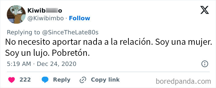 Tweet controversial sobre roles de género.