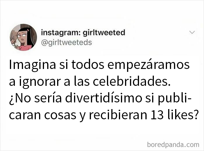 Meme divertido con sarcasmo sobre ignorar a las celebridades y sus publicaciones en redes sociales.