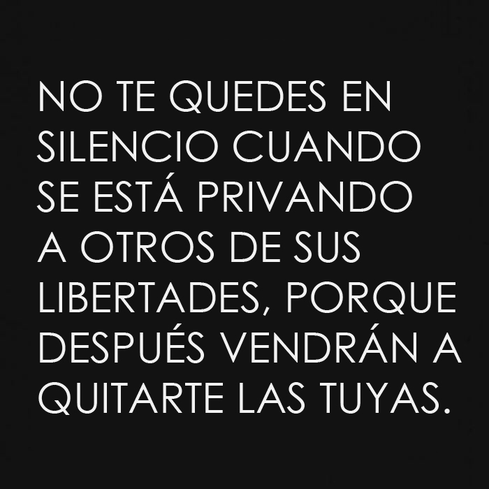 Frase sobre libertad y silencio en contexto de hartura contra el capitalismo compartida en grupo sobre comerse a los ricos.