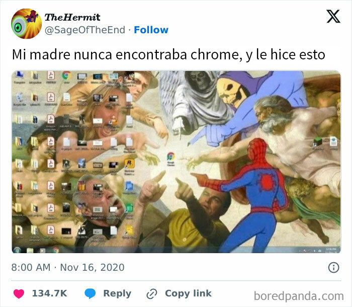 Memes divertidos sobre ciencia muestran escritorio con íconos y personajes animados en escena cómica y creativa.