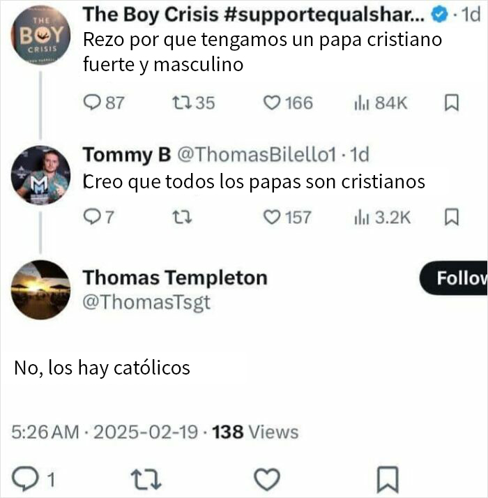 Conversación en Twitter con afirmaciones incorrectas muy divertidas, compartidas con confianza por usuarios en internet.