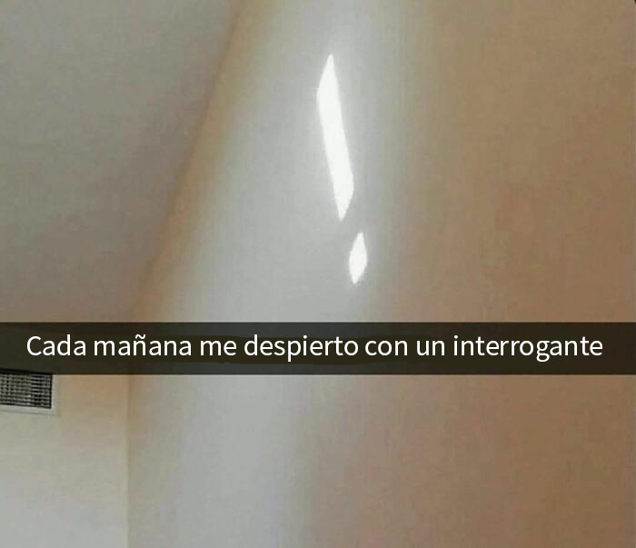 Sombra en forma de signo de exclamación en la pared con texto sobre afirmaciones incorrectas y divertidas en internet.
