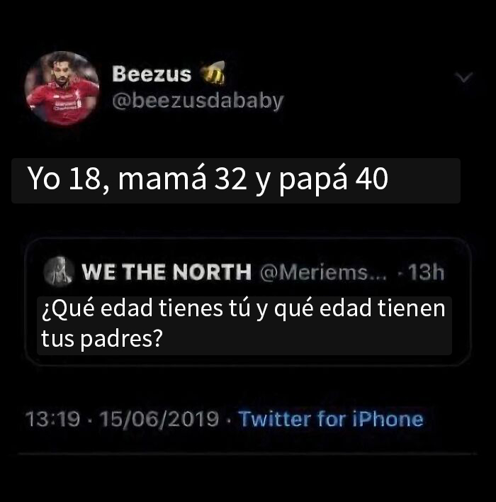 Publicación en Twitter con preguntas sobre edades que provoca mucha vergüenza ajena por la respuesta incómoda.