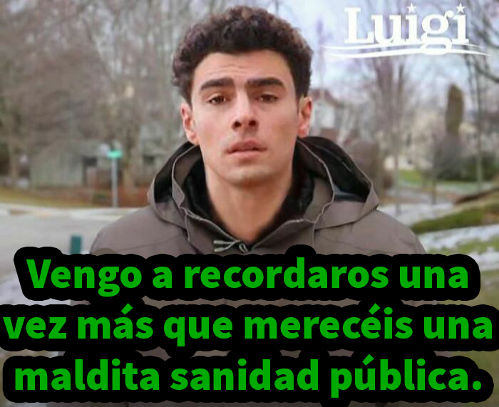 Hombre serio en exterior con mensaje sobre sanidad pública y momentos de hartura contra el capitalismo en grupo.