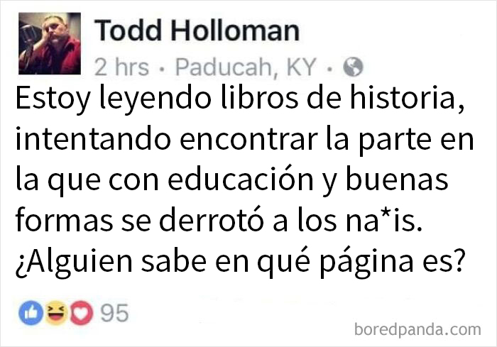 Comentario en red social sobre historia y hartura contra el capitalismo mostrado en grupo de indignados.