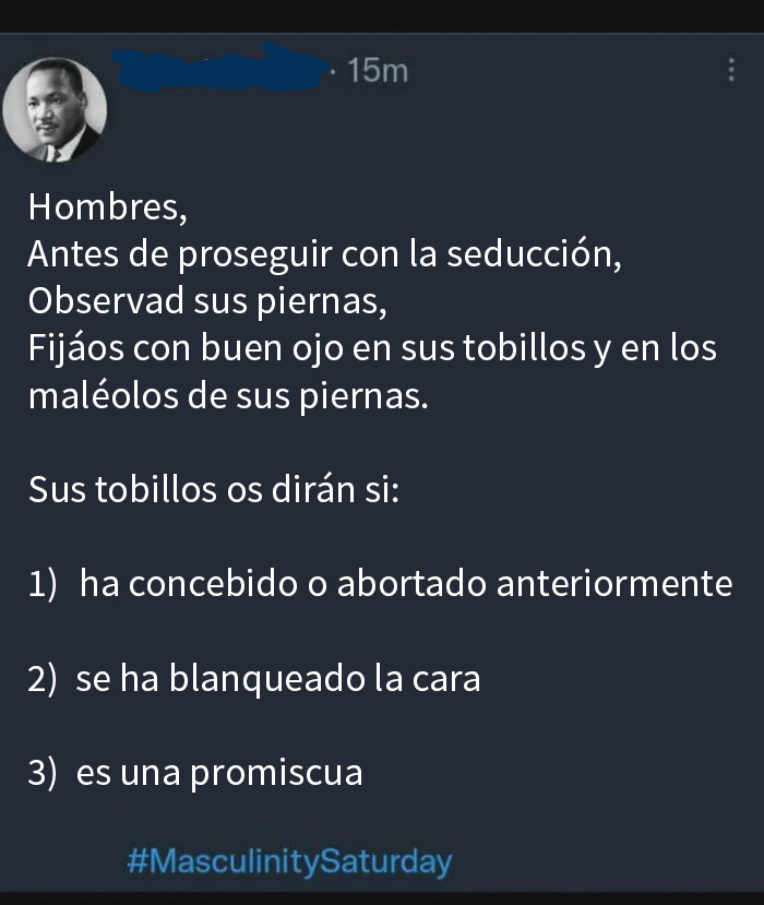 Tuit con consejo sobre seducción y observación de tobillos en contexto de incels siendo avergonzados por su comportamiento.