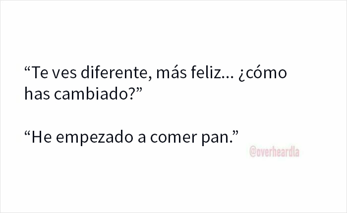 Conversaciones divertidas en Los Ángeles con frases sobre cambios personales y hábitos cotidianos.