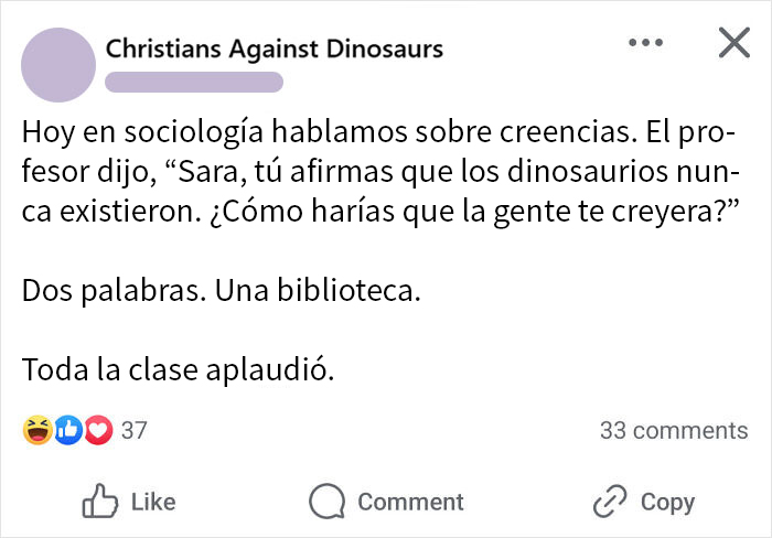 Publicación en redes sobre creencias falsas en sociología, relacionada con mentiras muy vergonzosas descubiertas en internet.