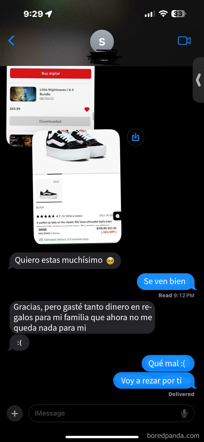 Captura de mensajes salvajes y horribles de exparejas mostrando conversaciones y compras de regalos caros.