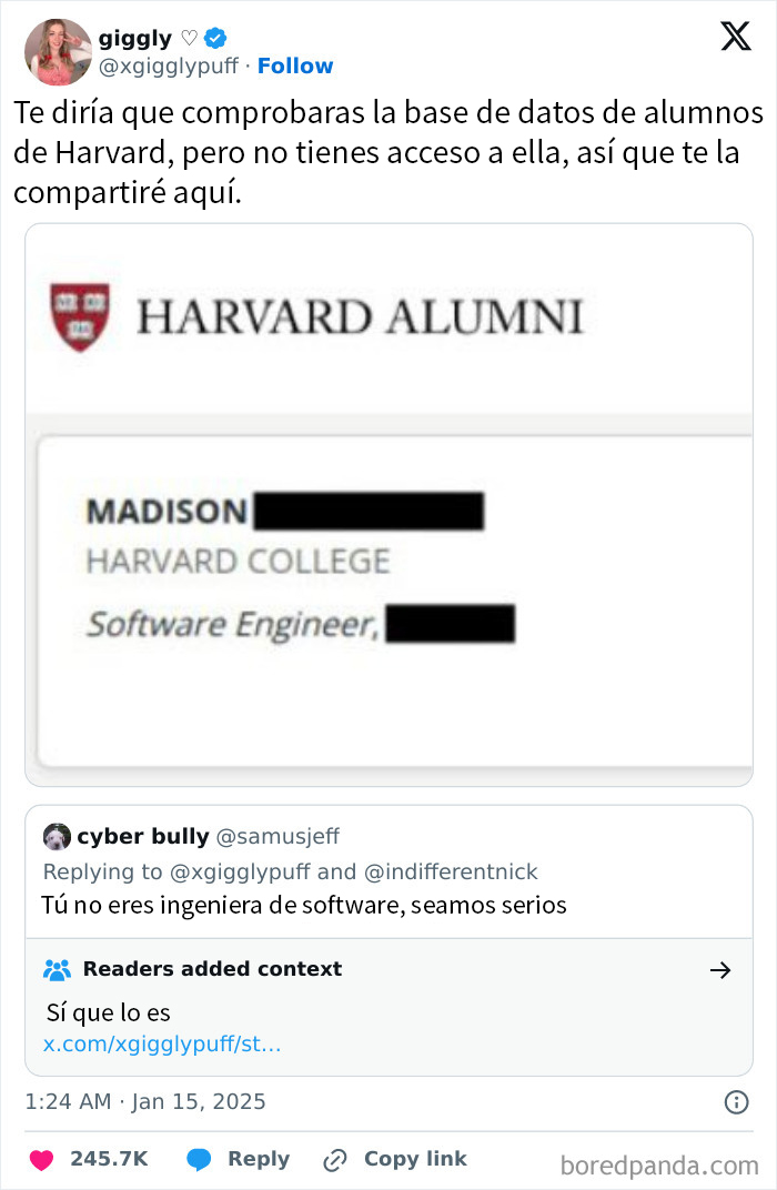 Captura de pantalla de una conversación en Twitter donde una persona queda fatal al no saber con quién hablaba.