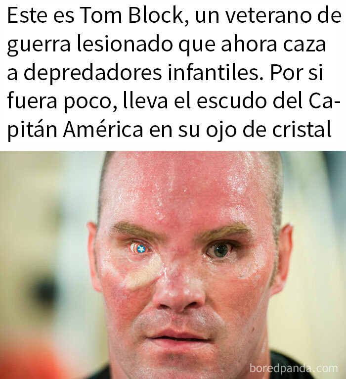 Hombre veterano de guerra con ojo de cristal que simboliza datos inquietantes sobre el mundo en el que vivimos.