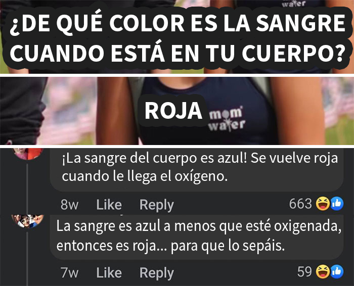 Personas debatiendo sobre el color de la sangre y aprendiendo a no corregir sin saber con certeza.