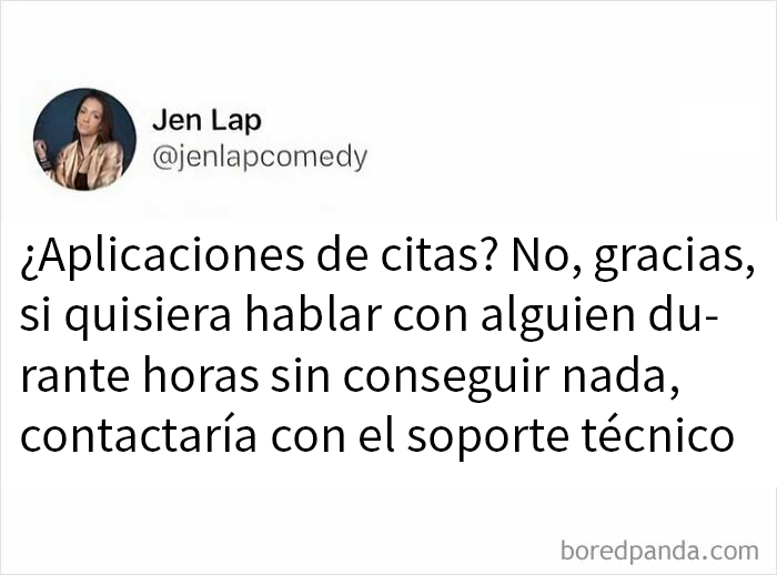 Memes divertidos sobre la estupidez humana con frases humorísticas sobre aplicaciones de citas y soporte técnico.