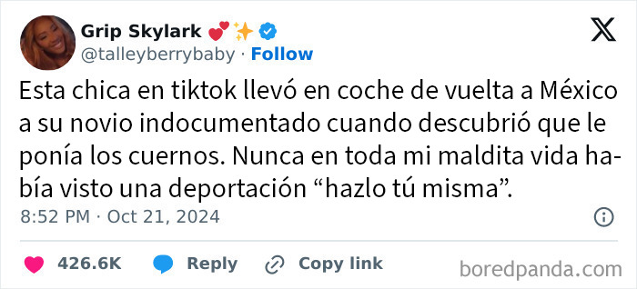 Captura de un tuit viral con frases originales y sorprendentes que nadie había pensado antes, destacando creatividad y humor.