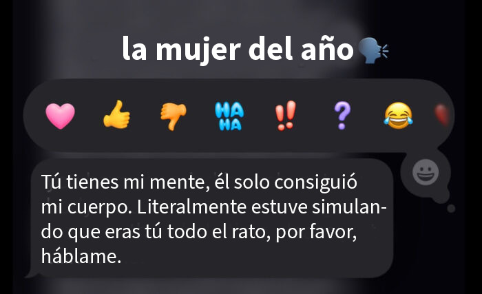 Mensaje de texto de mujer exponiendo a hombre ridículo con frase sobre tener su mente y cuerpo, destacando hombres ridículos.