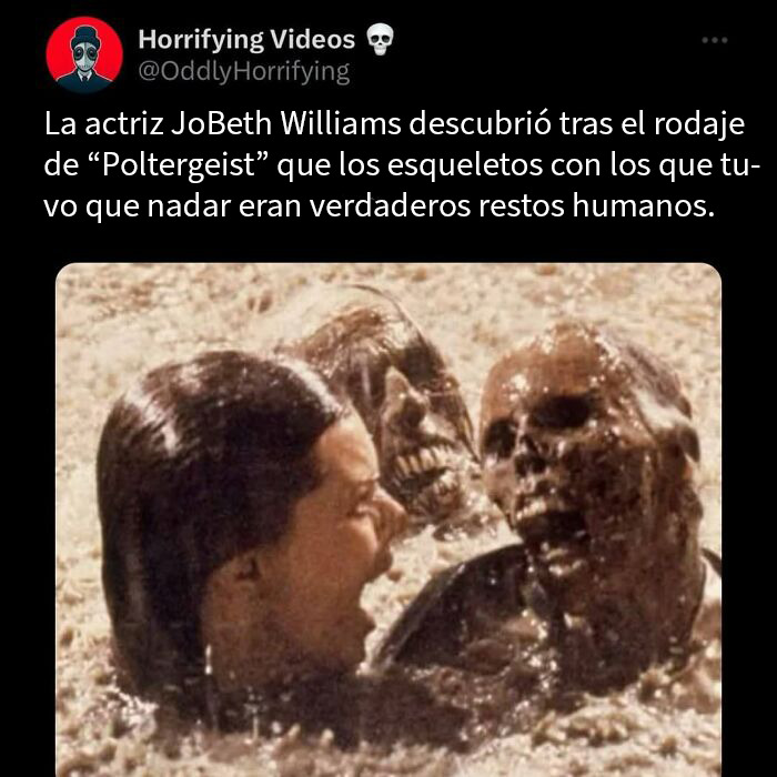 Mujer nadando entre esqueléticos restos humanos en escena terrorífica que pondrá a prueba tus nervios.