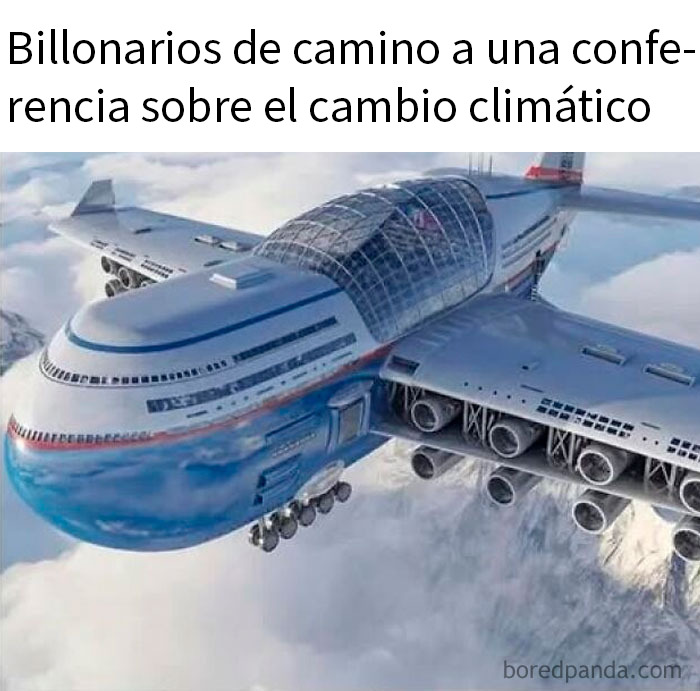 Avión lujoso y futurista representando publicaciones que juegan en el límite de lo divertido y lo ofensivo públicas.