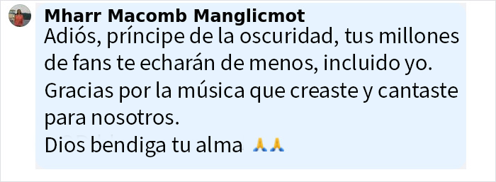 Captura de mensaje emotivo sobre el fallecimiento de Ozzy Osbourne compartido por miembros de Black Sabbath. Captura de mensaje emotivo sobre el fallecimiento de Ozzy Osbourne compartido por miembros de Black Sabbath.