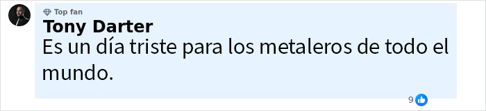 Comentario de Tony Darter expresando tristeza por el fallecimiento de Ozzy Osbourne, miembro de Black Sabbath. Comentario de Tony Darter expresando tristeza por el fallecimiento de Ozzy Osbourne, miembro de Black Sabbath.