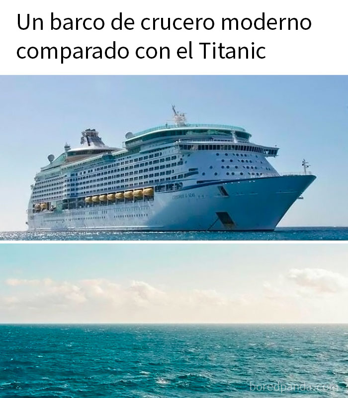 Barco de crucero moderno y océano, imagen sarcástica que refleja memes sarcásticos para llorar por dentro y reír por fuera.