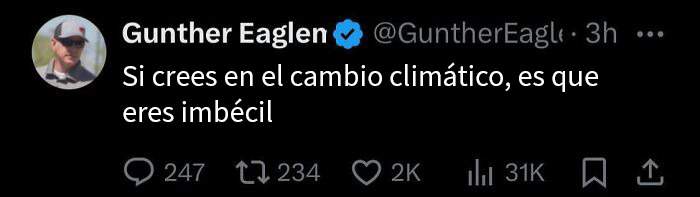 Captura de pantalla de una publicación en redes sociales con contenido estúpido y risible que causa vergüenza ajena.