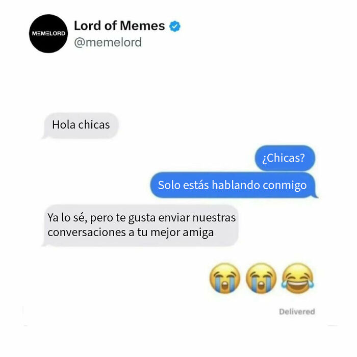 Chat divertido entre amigas con memes sobre todo y nada para hacerte reír con emojis de llanto y risa.