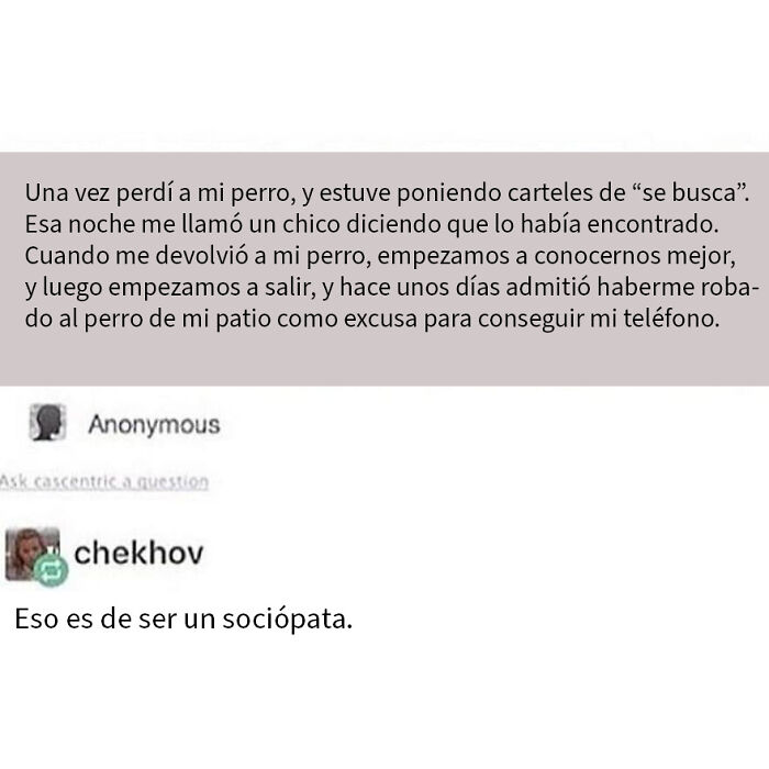 Texto de conversación en internet donde se revela un caso que muestra la necesidad de presumir y ser avergonzado por ello.