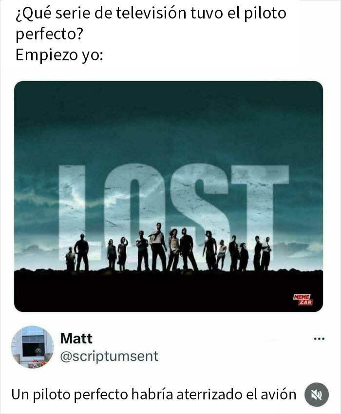 Meme con referencia a la serie Lost y respuestas brutales para recuperarse tras leerlas en redes sociales.