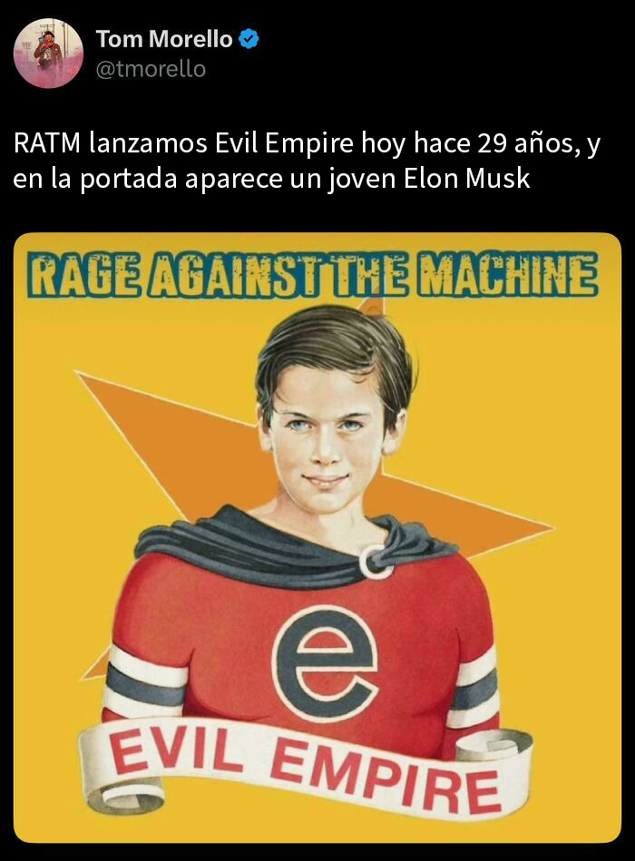 Portada ilustrada del álbum Evil Empire de Rage Against the Machine, relacionada con envejecer como el vino y la razón acertada.