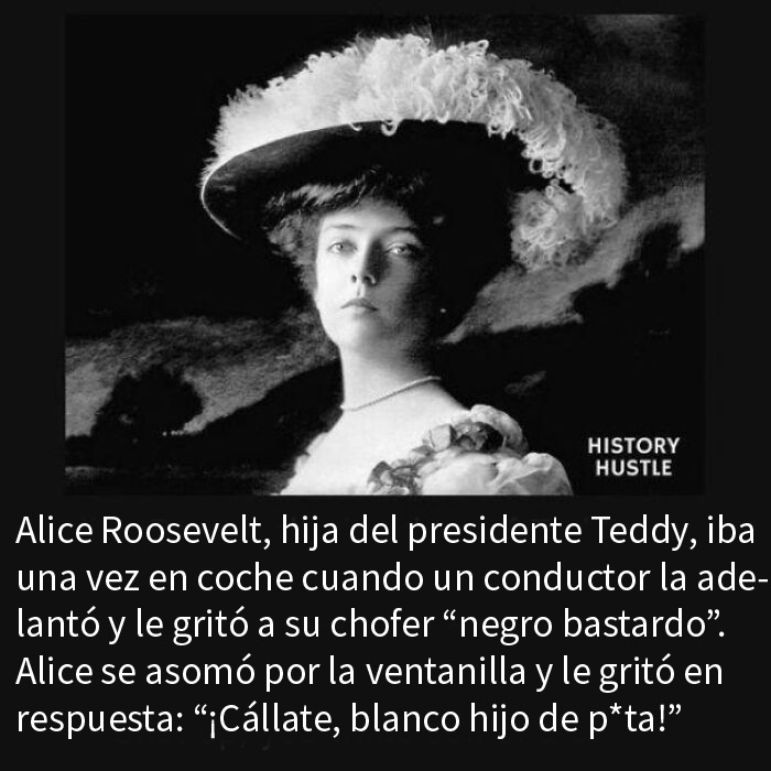 Alice Roosevelt posando con sombrero grande, representando el espíritu chaotic good y la justicia a su manera.