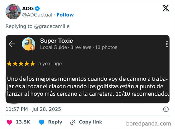 Vivo a un bloque de distancia de un campo de golf y me encanta cuando se presenta esta oportunidad