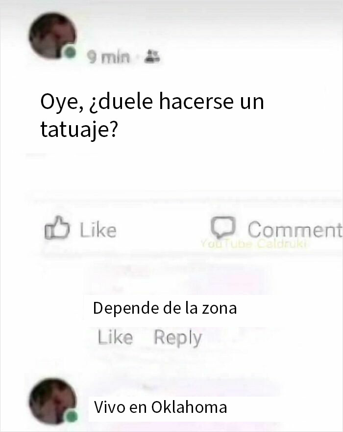 Captura de comentarios divertidos en redes sociales con respuestas inesperadas sobre niña con un brazo.