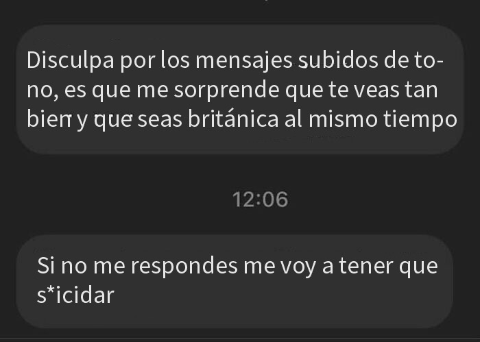 Captura de pantalla de mensajes que muestran comportamientos patéticos y vergonzosos de hombres mostrando su verdadero yo.